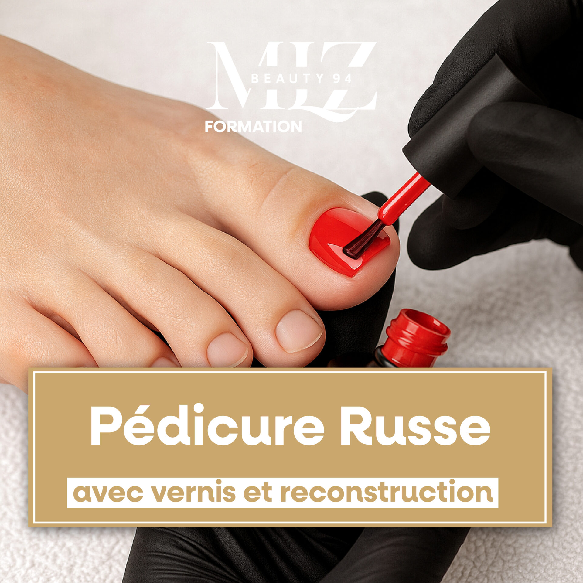 Pédicure Russe avec vernis et reconstruction (Présentiel)